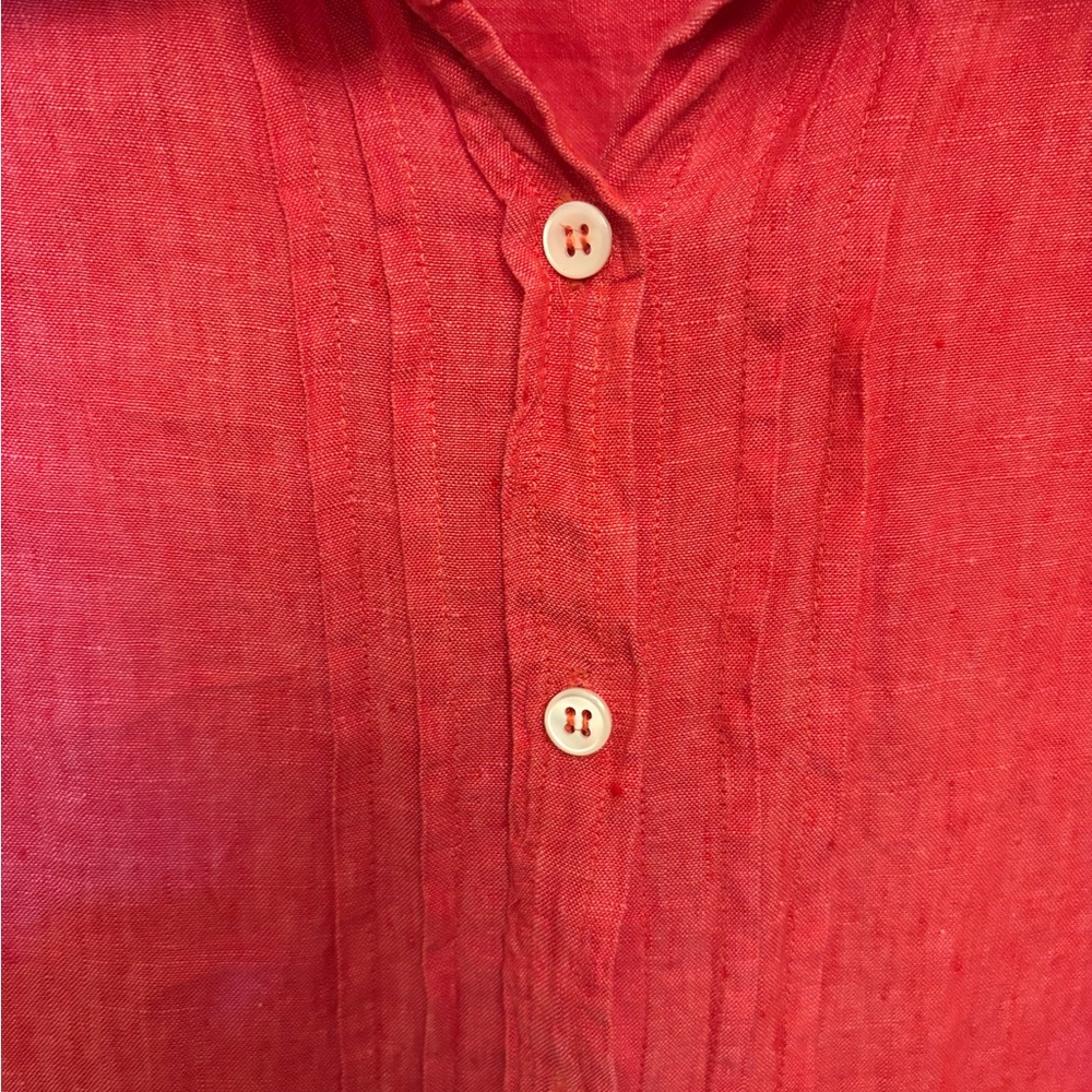 FACONNABLE Women’s Coral Linen Shirt Dress US8